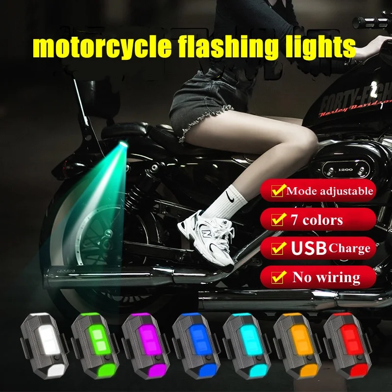 Universal LED Anti-collision Warning Light Mini Signal Light Drone with Strobe Light 7 Colors Turn Signal Indicator Motorcycle