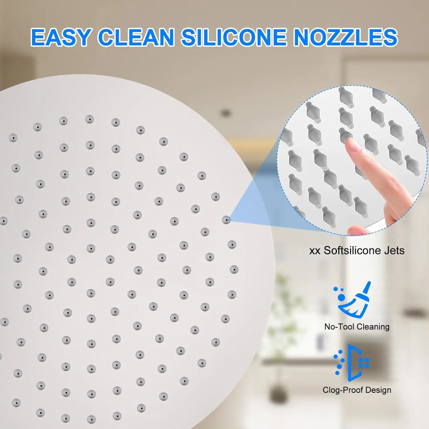 Silver Black Gold 8/10/12 Inch Stainless Steel Rainfall Shower Head High Pressure Square Round Ceiling/Wall Mounted Shower Head