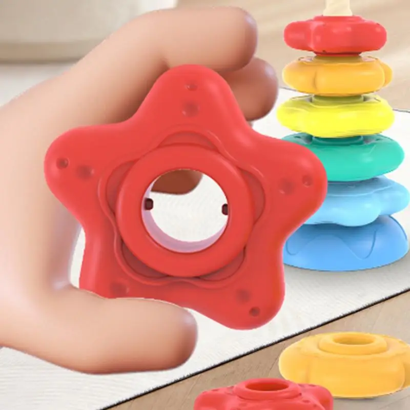 Anneaux empilables pour enfants, jouets interactifs, arc-en-ciel, apprentissage coule, filles et garçons