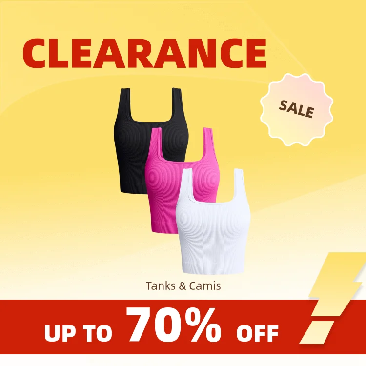 Clearance_Women Solid Square Neck Ribbed Tank Top Camisole Women Summer Basic Elastic Sleeveless Crop Tops_Continuous Updates