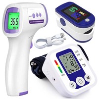 LCD Digital Arm Blood Pressure Monitor Automatic Blood Oxygen Thermometer suit Oximeter Healthcare Pulse Meter Function Tonomete