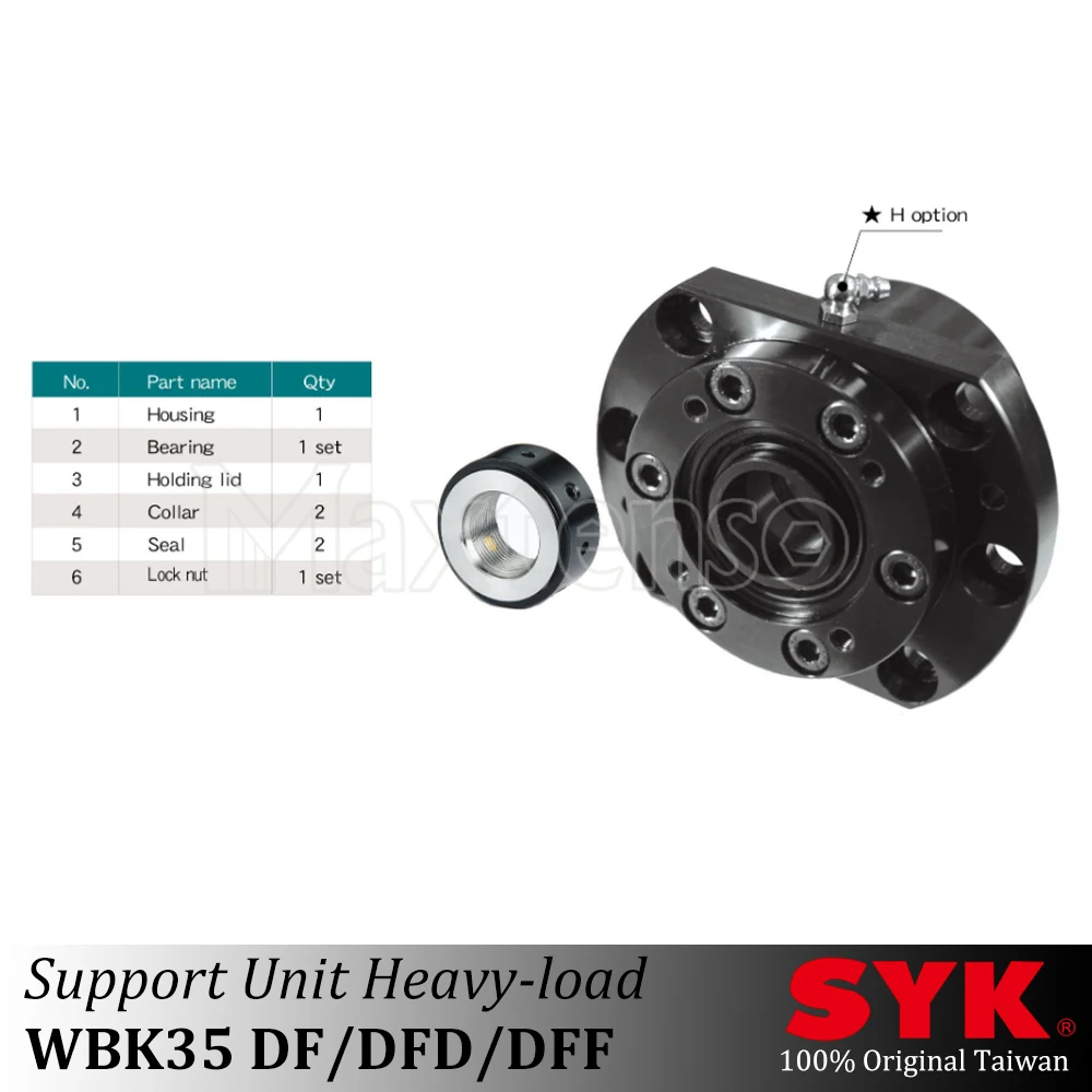 Imagem -03 - Syk-unidade de Suporte Profissional de Carga Pesada Tbi Hiwin Parafuso de Esferas R35 Ground C3c5 Peças Cnc Premium Nsk Tpi Classe p4 Wbk35