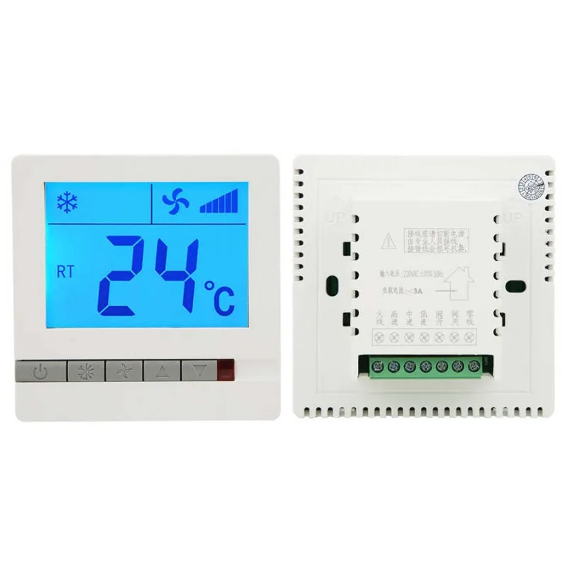 Termostato Digital LCD, compresor de retardo, Unidad de bobina de ventilador de protección, controlador de temperatura, termostato para aire