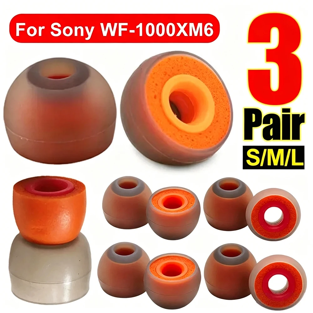 For Sony WF-1000XM6 WF-1000XM5/4 S/M/L Soft Memory Foam Eartips Silicone Replacement Earplugs Noise Canceling Foam Ear Buds Tips