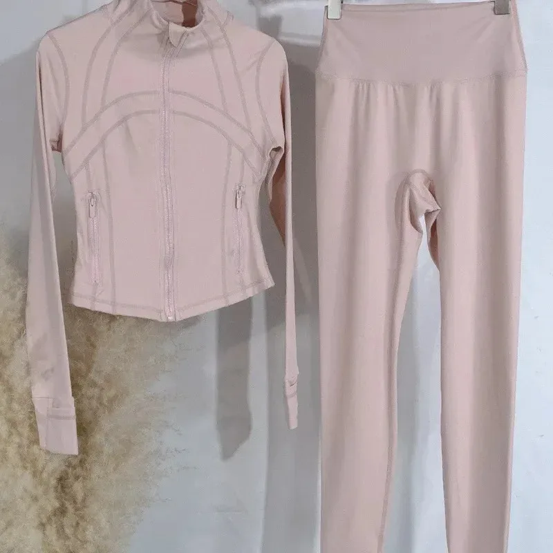 2026 Gold Label Short Sport Jacket Set Women's Yoga Clothes Slimming Fitness Active Wear Exercise Female