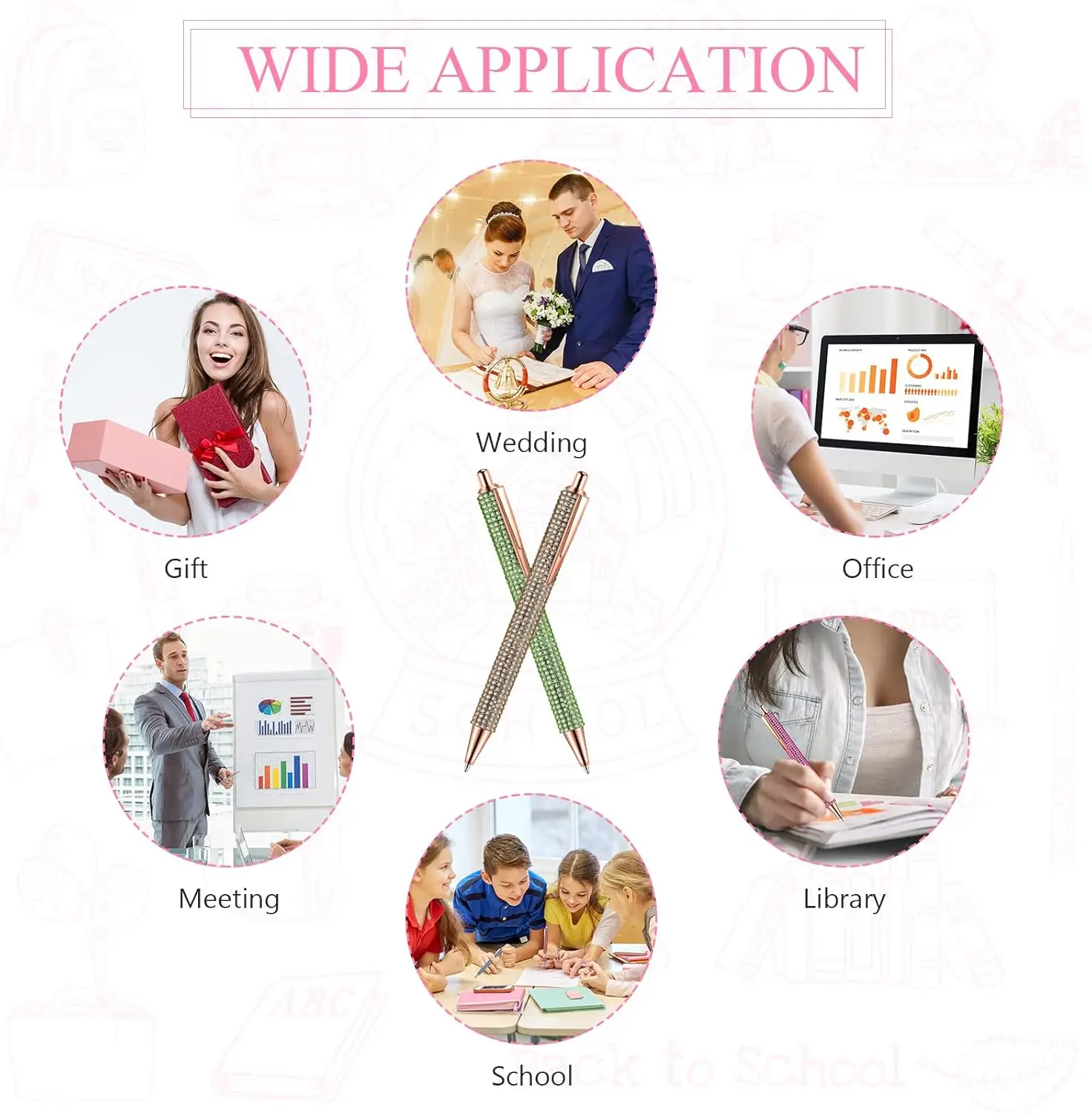 6 قطعة بلينغ القلم لطيف الماس أقلام الزفاف الراين هدية أقلام حبر جاف معدني يتوهم سباركلي كريستال أقلام قابل للسحب الحبر الأسود