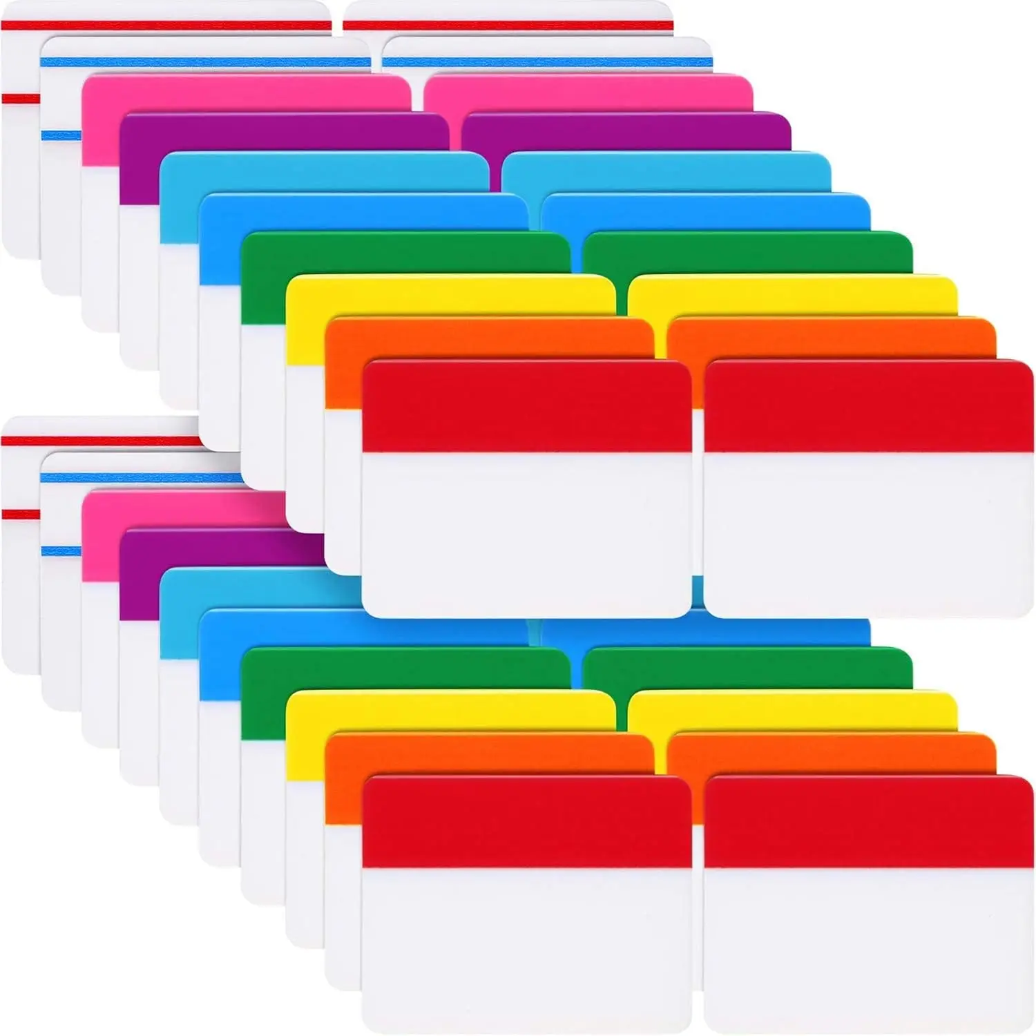 

800 Pcs 2 Inch Sticky Index Tabs, 40 Sets Writable & Repositionable File Tab Flags for Books, Reading Notes, Classify Files