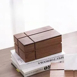 Walnut Tissue Box Creative Solid Hardwood Tissue Box Home Living Room Desktop Tea Table Home Decoration Storage Box Kids Toys