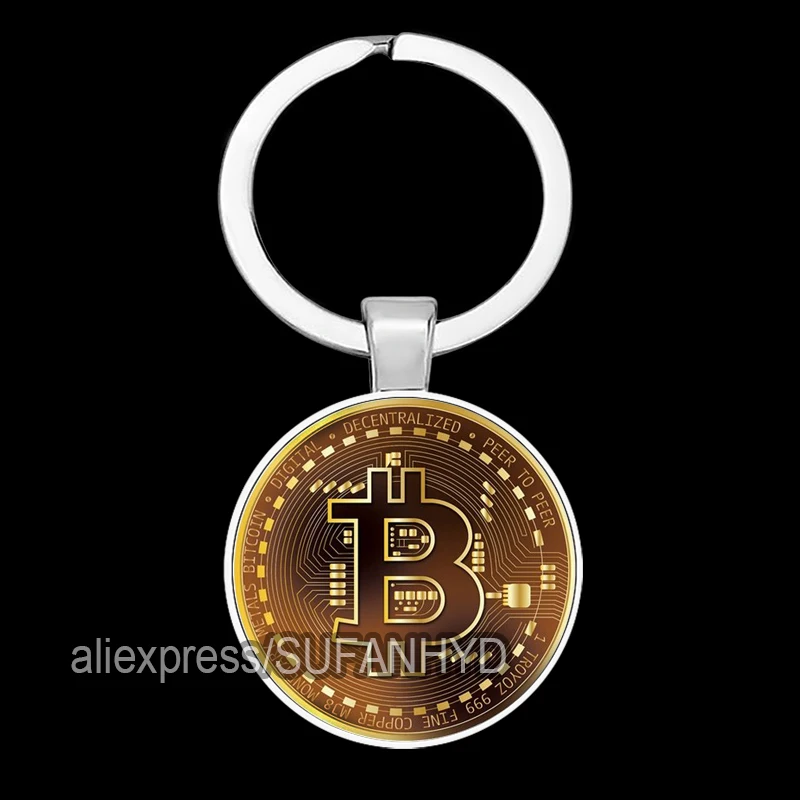 Newest Bitcoin Keychain Collectible Physical Bit Coin Keyring Pendant Women and Men Jewelry Accessories Gifts