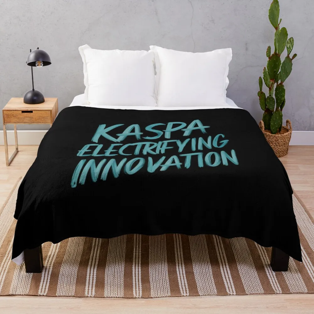 Kaspa Crypto Vibes Throw Blanket Beautifuls Sofa Throw Blankets