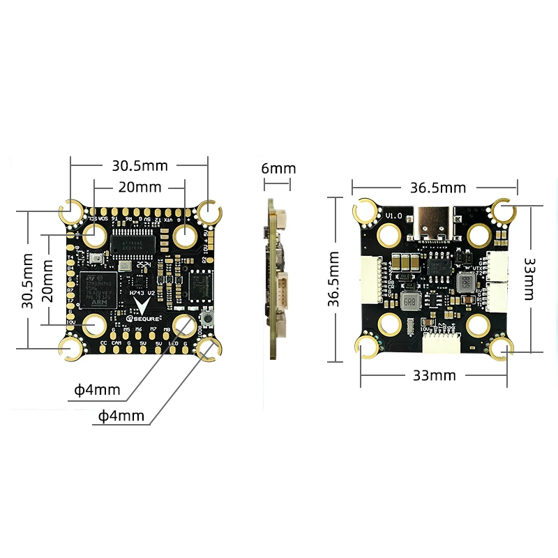 SEQURE H743 V2 Flight Control System for X8 Racing Drone with ICM42688P Gyroscope 4-8S Dual BEC Aerial Photography Freestyle Dro