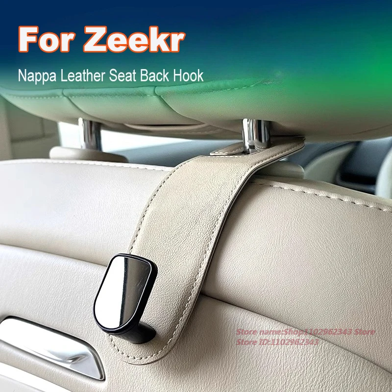 

For Zeekr 009 7X 007GT Back Row Nappa Leather Aluminum Alloy Seat Back Hook Car Interior Modification Accessories