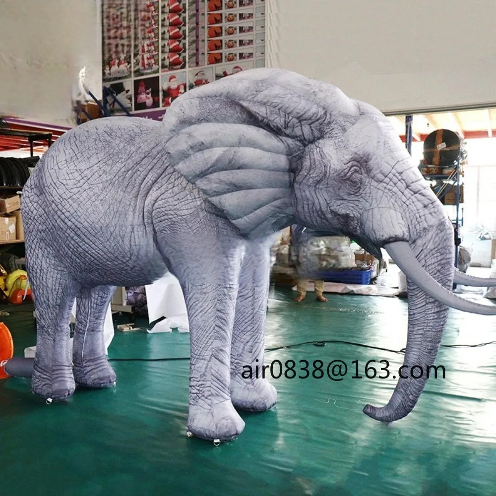 Modèle d'éléphant gonflable géant réaliste de Simulation avec le grand ballon gonflable de mascotte animale de ventilateur pour la publicité de partie d'événement