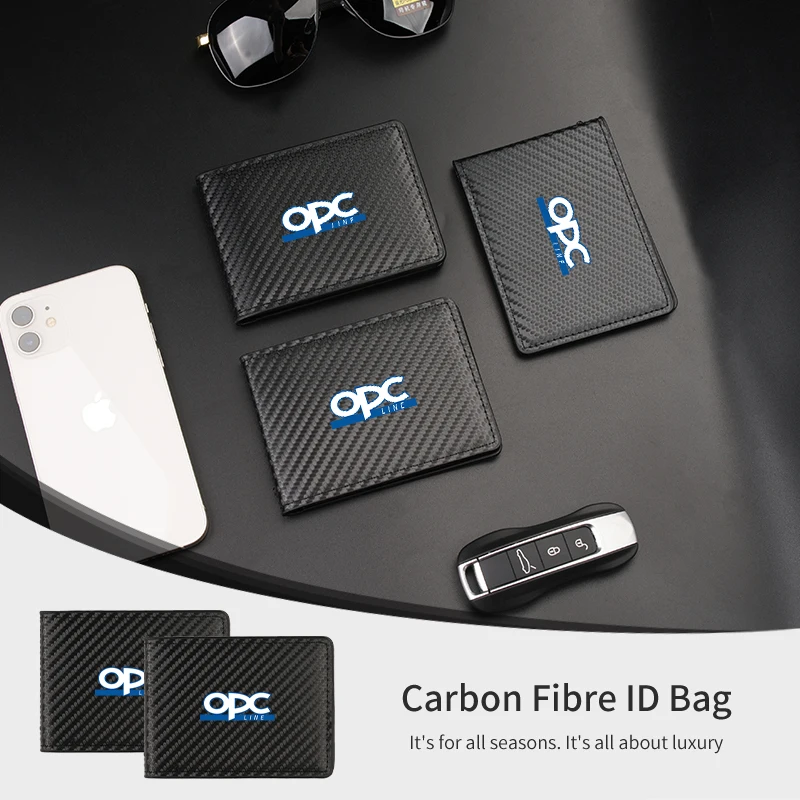 Carbon Fibre Car Driver License Cover Credit Card Holder Storage Accessories For OPEL OPC Line Astra H J K Zafira B Corsa D