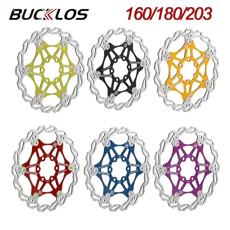 

BUCKLOS Hydraulic Brake Disc Rotor 160/180/203mm Bike Disc Brake Ultralight Rotor 6 Bolts MTB Rotor Hub Mount Bike Parts