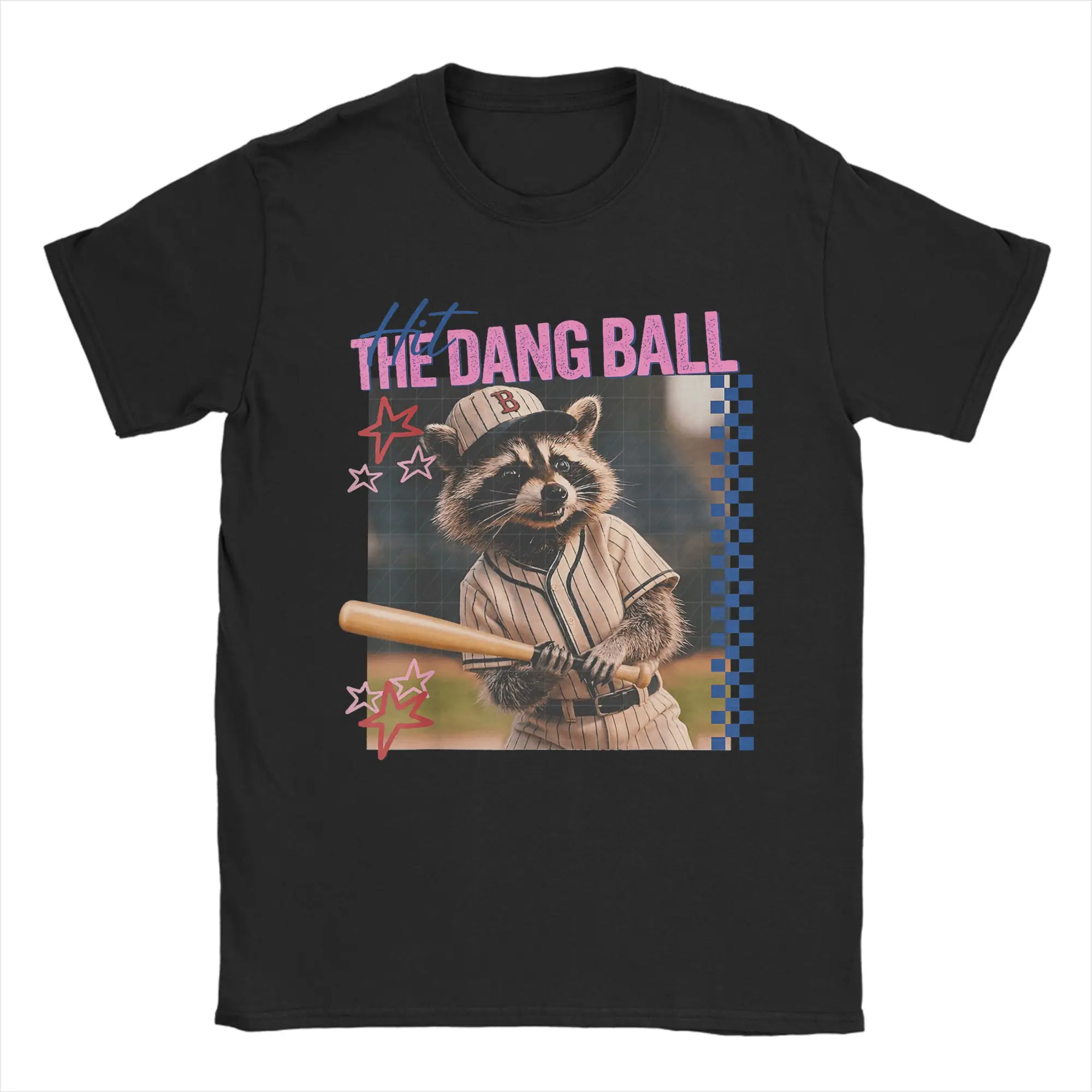 Funny Raccoon Hit The Dang Ball T Shirt Men Cotton Unique T-Shirts O Neck  Tee Shirt Short Sleeve Clothes Printing