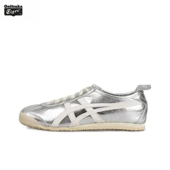 Asics Onitsuka Tiger MEXICO 66 오리지널 신발, 클래식 타이거 Onitsuka 남녀공용, 운동화 경량 실버 화이트 