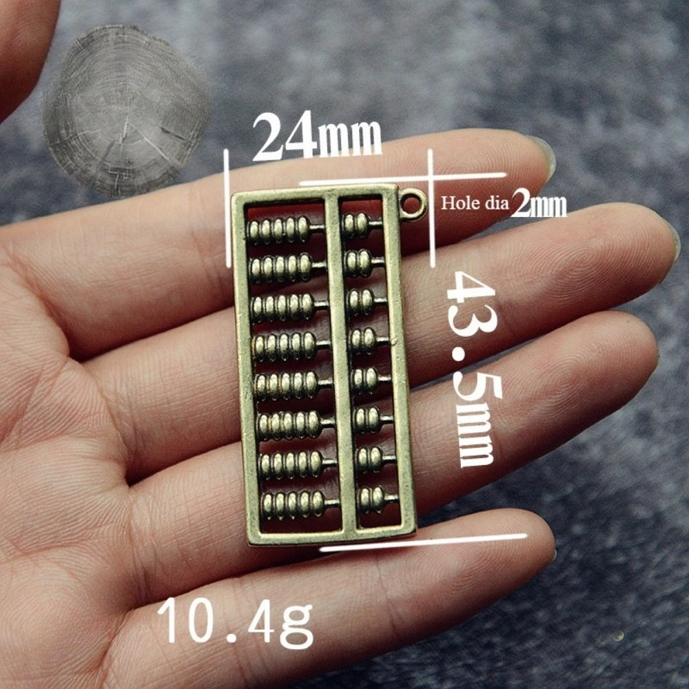 Brass Vintage Ruyi Abacus Chinese Ancient Mini Counting Caculation DIY Jewelry Making Pendant Keychain Charms Crafts with Hole