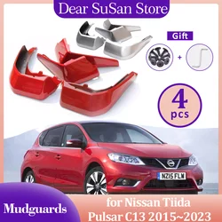 for Nissan Tiida Pulsar C13 2015~2023 2016 Mudguards Fender Flares Mud Mudflaps Flap Splash Guard Cover Spoiler Car Accessories