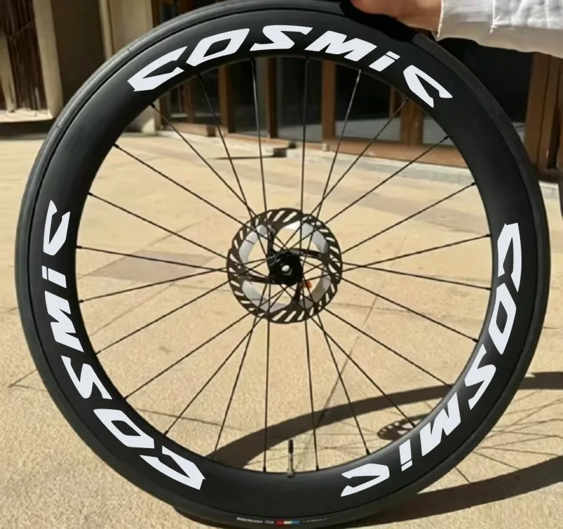 Juego de 12 pegatinas COSMIC para ruedas de bicicleta de carretera, decoraciones para llantas 700C, pegatinas para bicicletas de carreras, fáciles de pegar y quitar, no pueden cubrir.