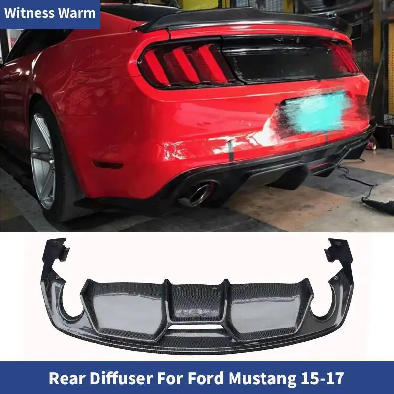 Diffuseur de pare-chocs arrière de voiture en fibre de carbone Frp, Spomicrophone pour Ford Mustang 2015, 2016, 2017, haute qualité