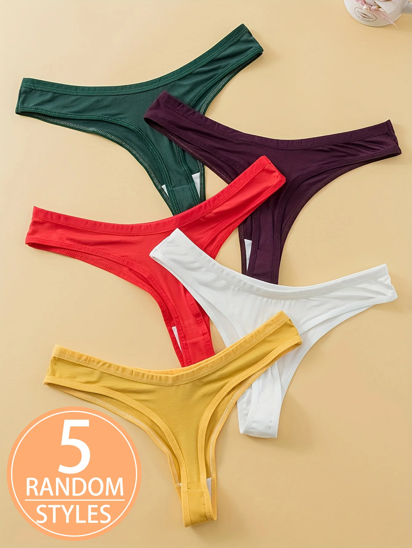 Комплект из 5 предметов: приятные для кожи и удобные женские стринги из модального хлопка, мягкая ткань и модное женское нижнее белье.