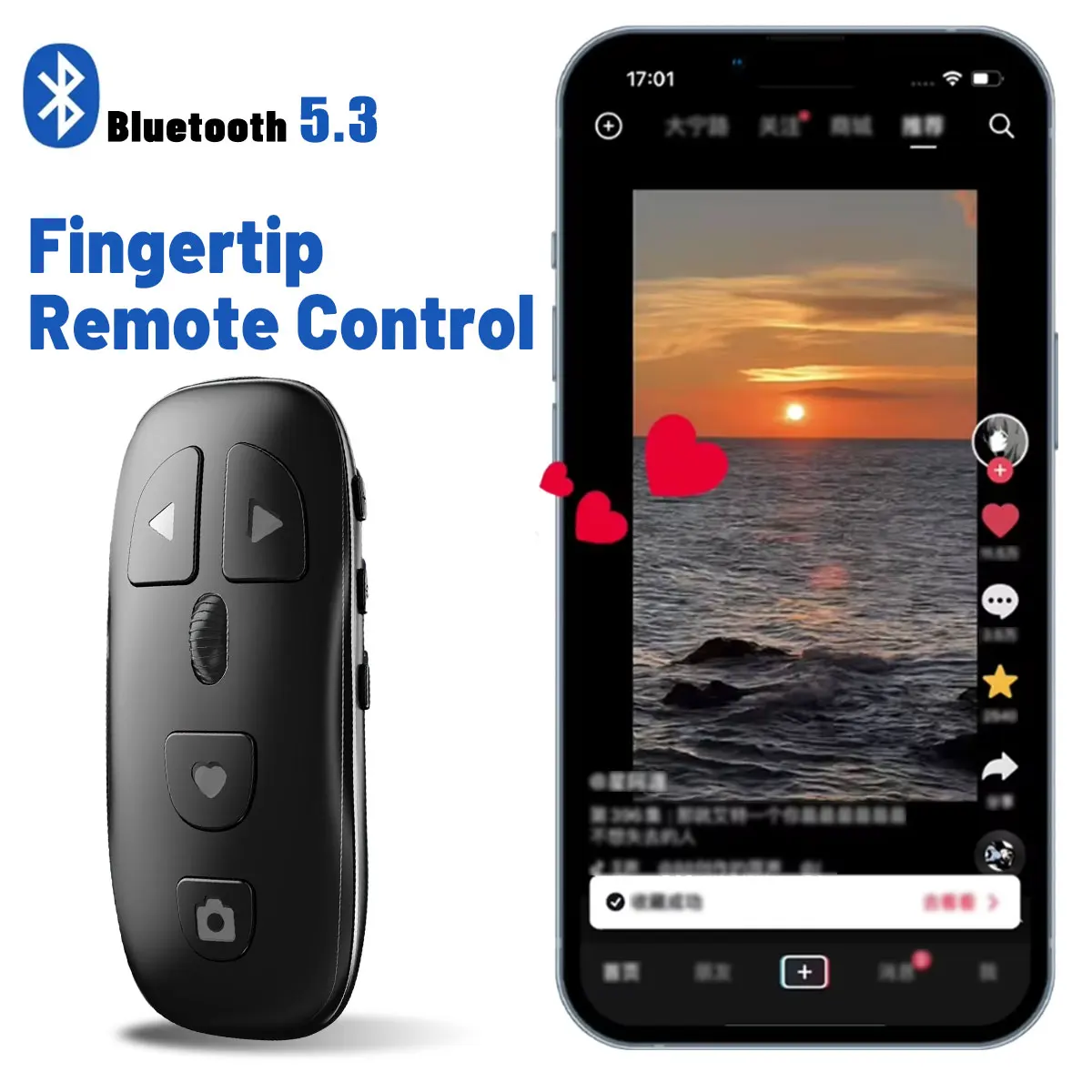 Fingertip Wireless Bluetooth Remote Control For Tiktok Remote Control APP Kindle Page Turner For Phones Camera Wireless Type C
