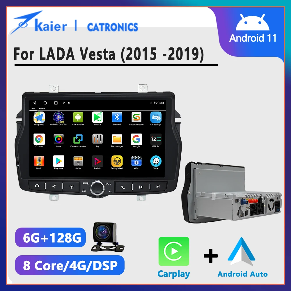 CATRONICS Android11 OCTA CORE DSP 6+128G for LADA Vesta Cross Sport 2015-2019 Car Dvd Radio Multimedia Video Navigation GPS