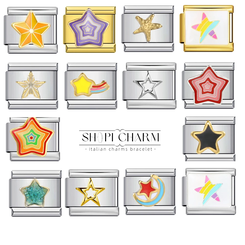 Новая-мода-для-женщин-красочная-звезда-луна-итальянский-браслет-подвеска-звено-из-нержавеющей-стали-изготовление-ручных-ювелирных-изделий-своими-руками-оптовая-продажа-Прямая-доставка