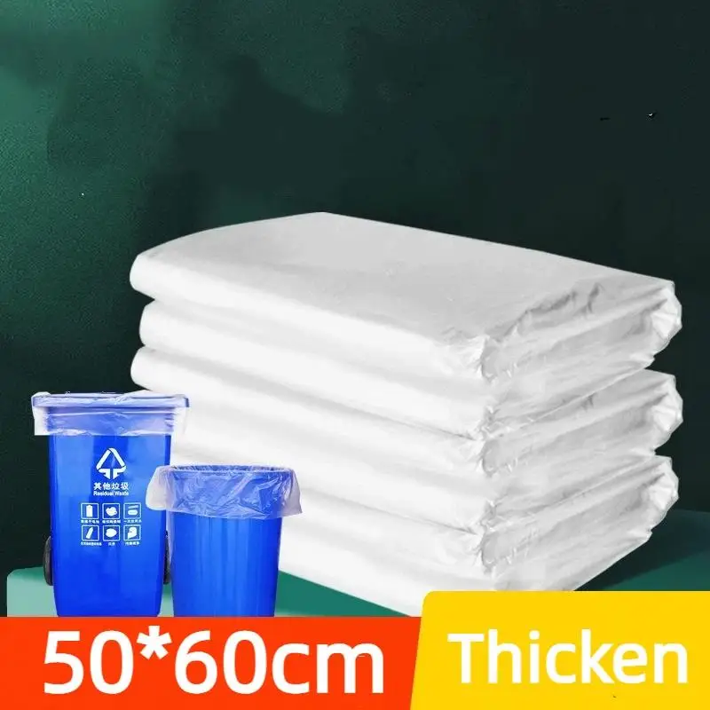 30/50PCS Extra White Disposable Garbage Bags Thickened Large Transparent Durable for Household Kitchen Hotel Room Use