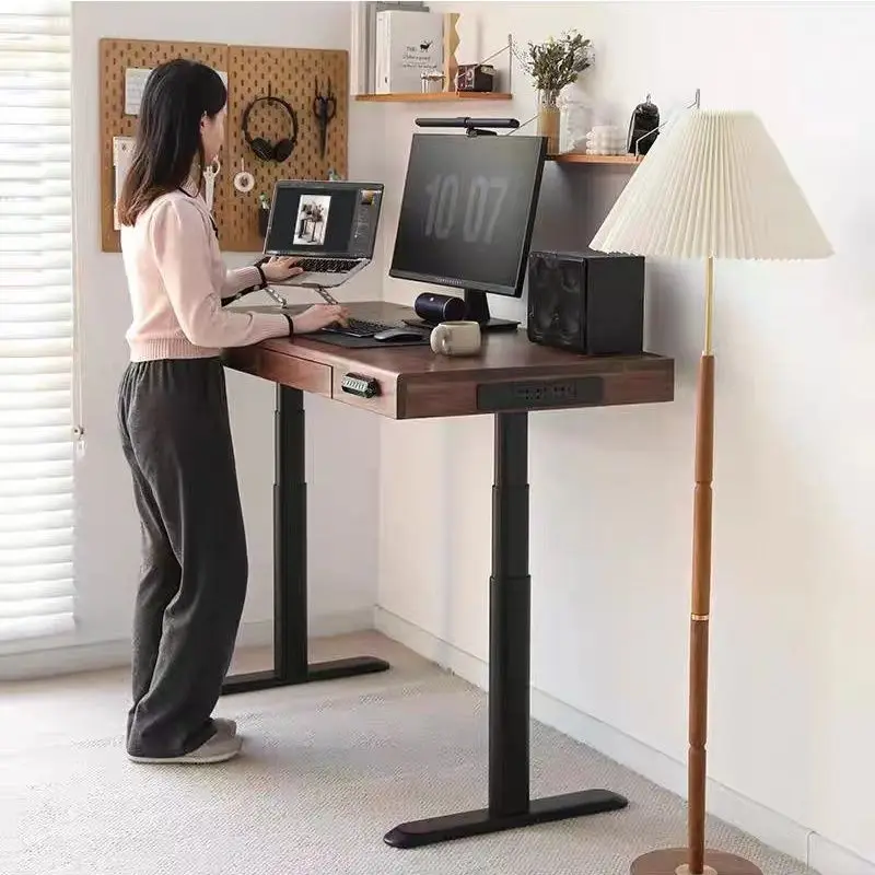 

Black walnut, electric lifting table, solid wood automatic lifting desk