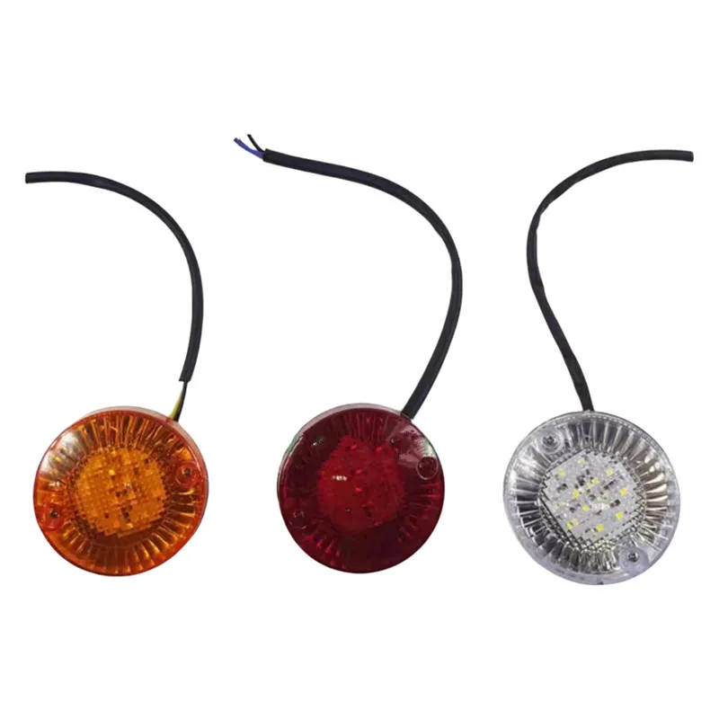 80mm Round Light, Led Model 12V, Front Headlight, Reversing Light, Turn Signal, Brake Light, Suitable for Most Electric Vehicles