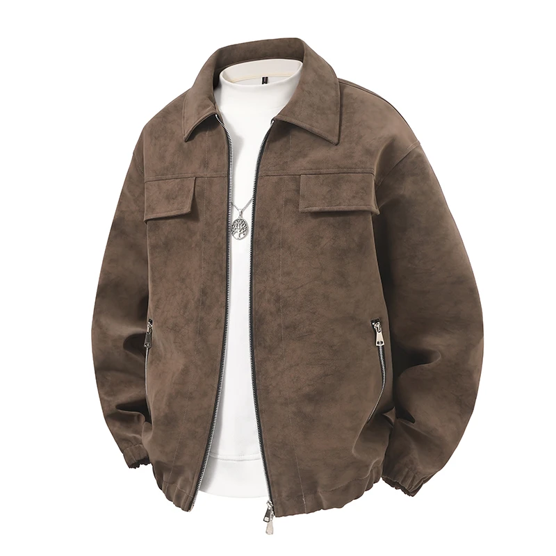 

Американская кожаная куртка в стиле ретро для мужчин, повседневная свободная мотоциклетная куртка, модная верхняя одежда на все сезоны