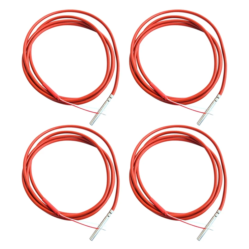 

4X 2 Wire PT1000 Temperature Sensor Thermistor Silicone Gel Coated 1.5Meters Probe 45Mm X 5Mm -50-180 Centigrade Rtds