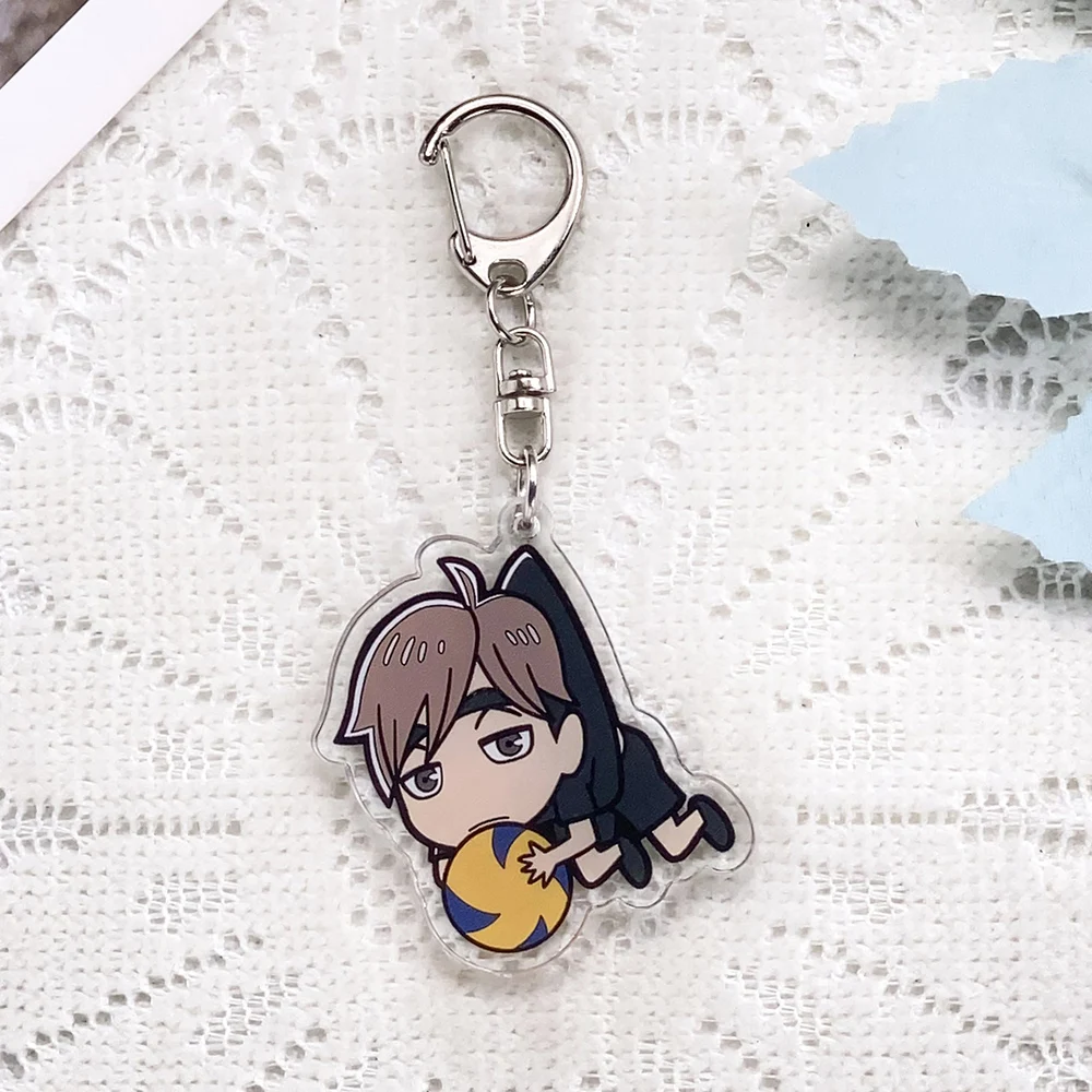 1/10PCS Anime Characters Haikyuu!! Acrylic Keychain Accessories Keyrings Friends Gifts Funny​ Bag Charms Cute​ Backpack Pendant image 5