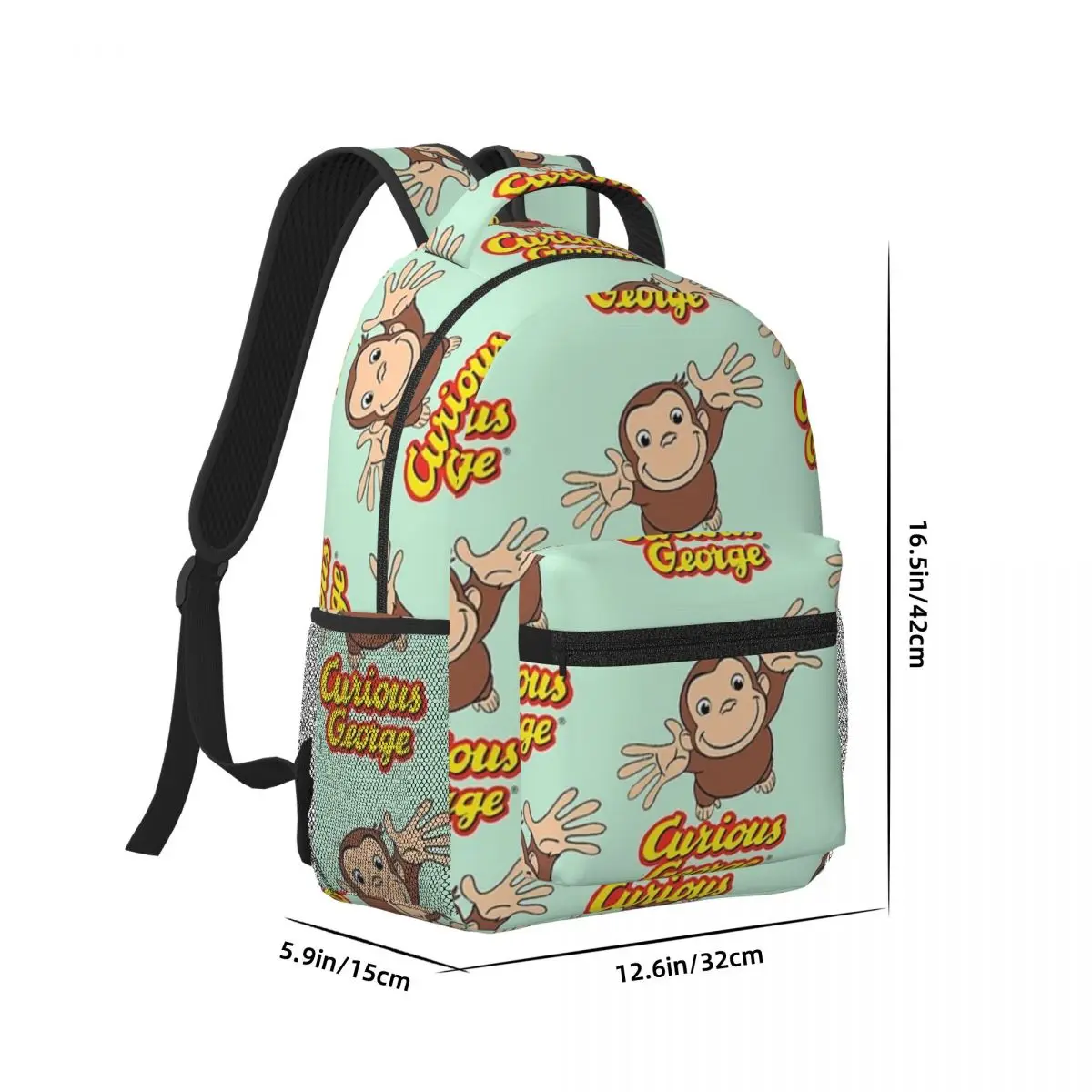 Curious George Woman Backpacks Boys Girls Bookbag Casual Children School Bags Portability Travel Rucksack Shoulder Bag