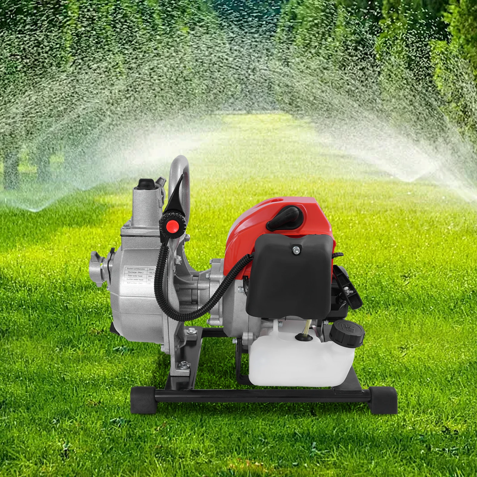 43cc 1.25kw مضخة مياه البنزين 1.7HP 2 السكتة الدماغية محرك البنزين حديقة مضخة معززة مضخة الري للرش