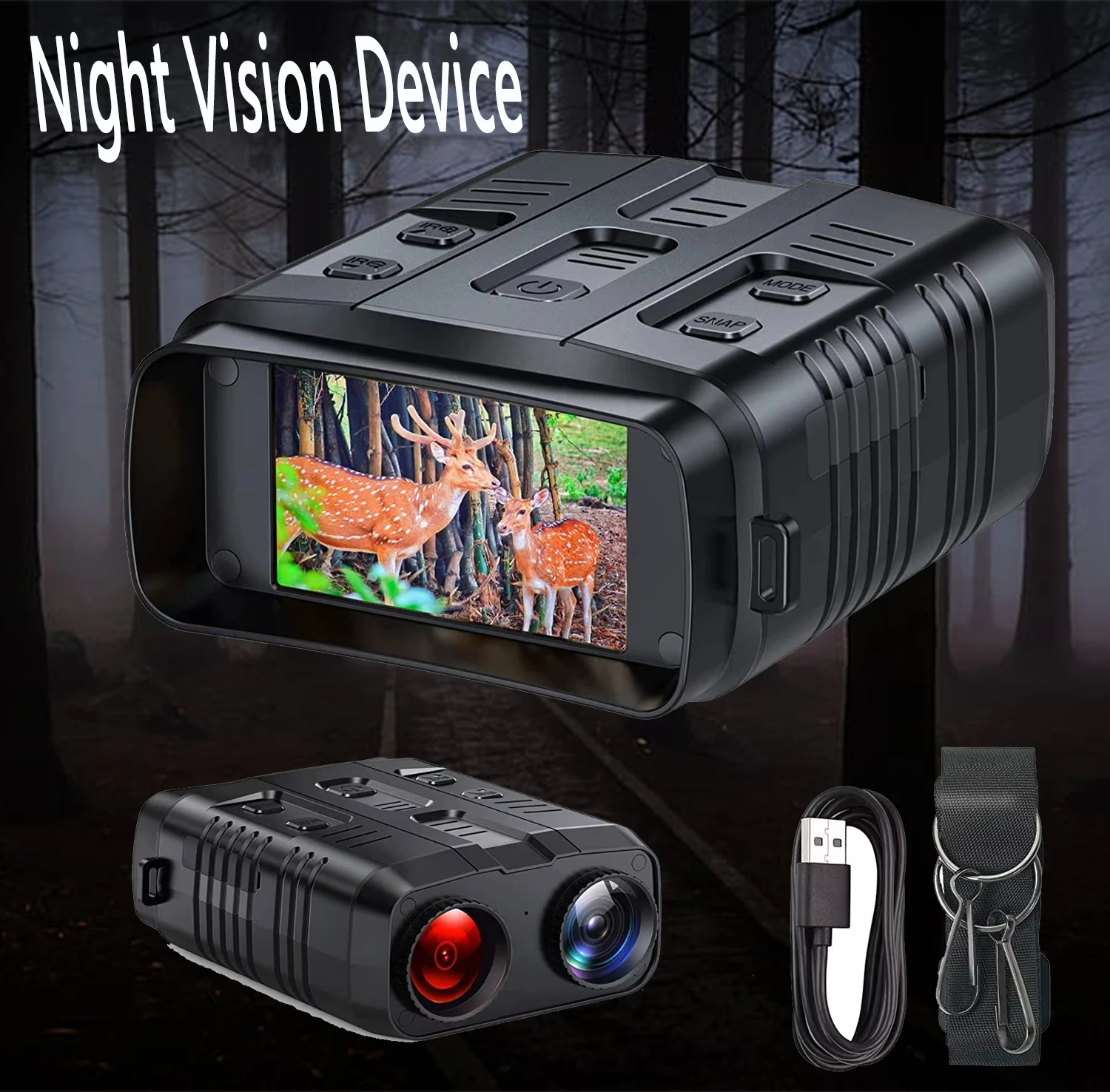 Binoculars Night Vision Goggles 3 Inch Display 5X  Infrared Zoom Scientific Observations Outdoor Exploration Camping Hunting