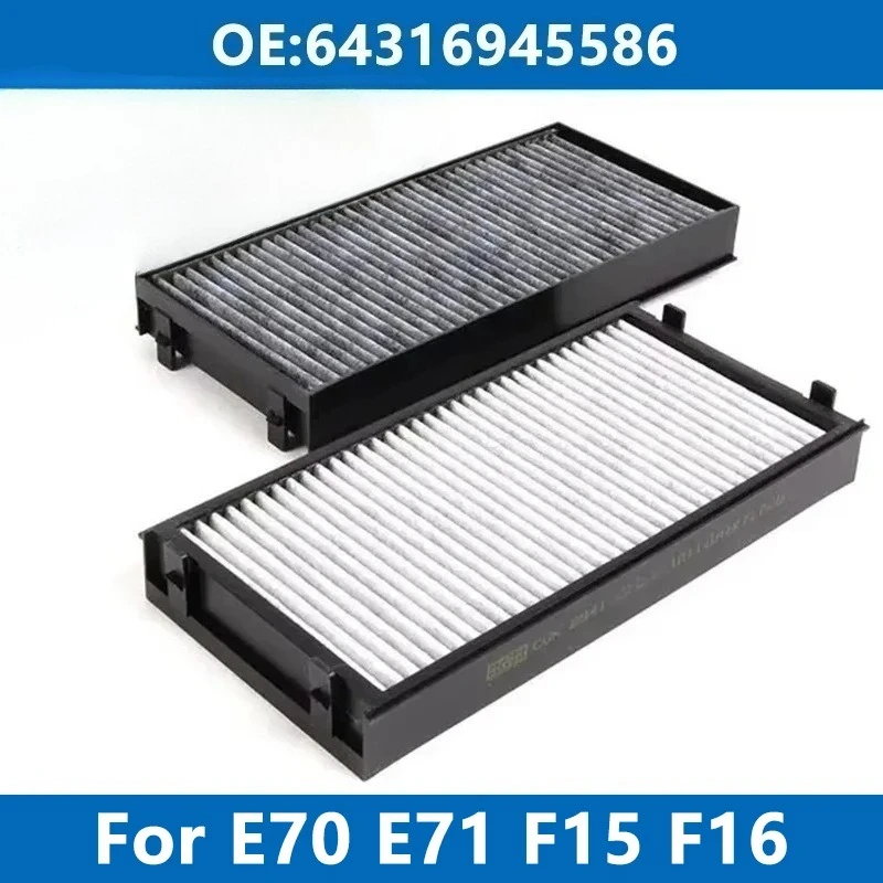2Pcs Car Cabin Filter Air Conditioner 64119248294 For BMW E70 E71 E72 F15 F16 F85 F86 X5 X6 Activated Carbon Cabin Air Filter