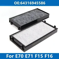2Pcs Car Cabin Air Filter Conditioner 64119248294 64316945586 For BMW E70 E71 E72 F15 F16 F85 F86 X5 X6 2007-2019