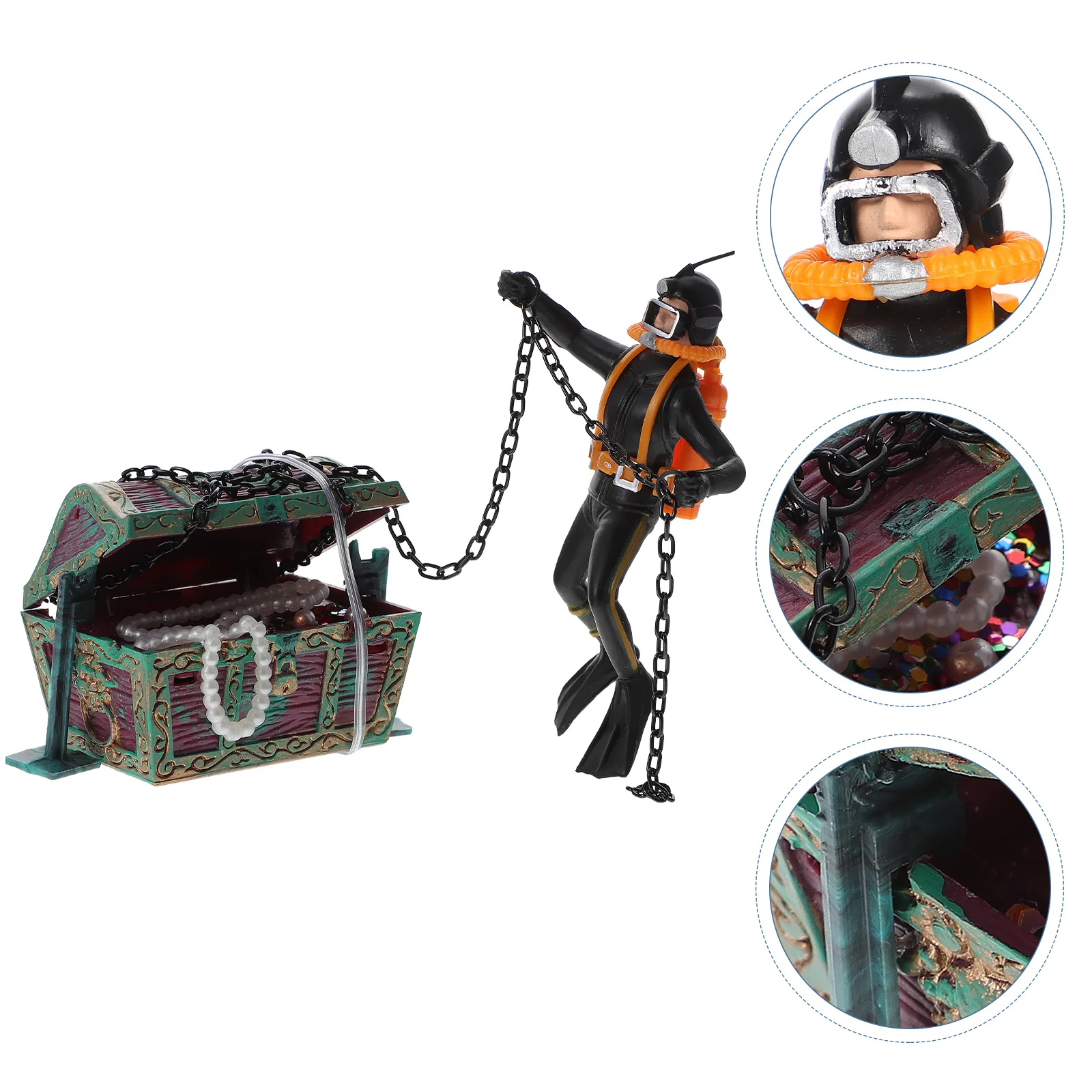 

Diver Decor Black Floating Fish Tank Layout Prop Realistic Lightweight Compact Aquarium Decorations