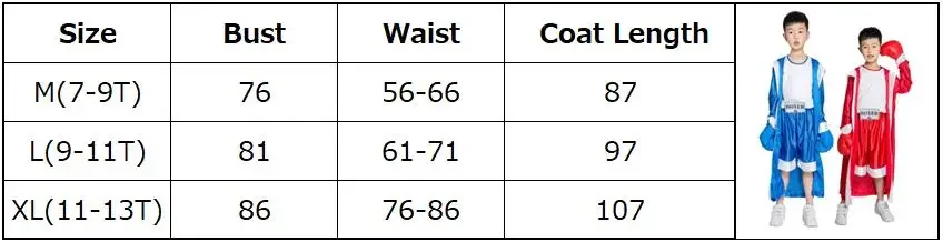 เด็กสีฟ้าสีแดงสีดํานักมวยเครื่องแต่งกายฮาโลวีน Boy Boxing Match Jumpsuit พร้อม Robe เครื่องแต่งกาย