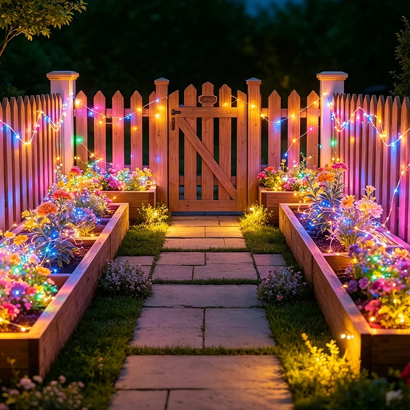 Solar String Lights Outdoor Garden LED Waterproof Fairy Light 8 Mode Twinkle Garland Lights for Tree Patio Party Christmas Decor