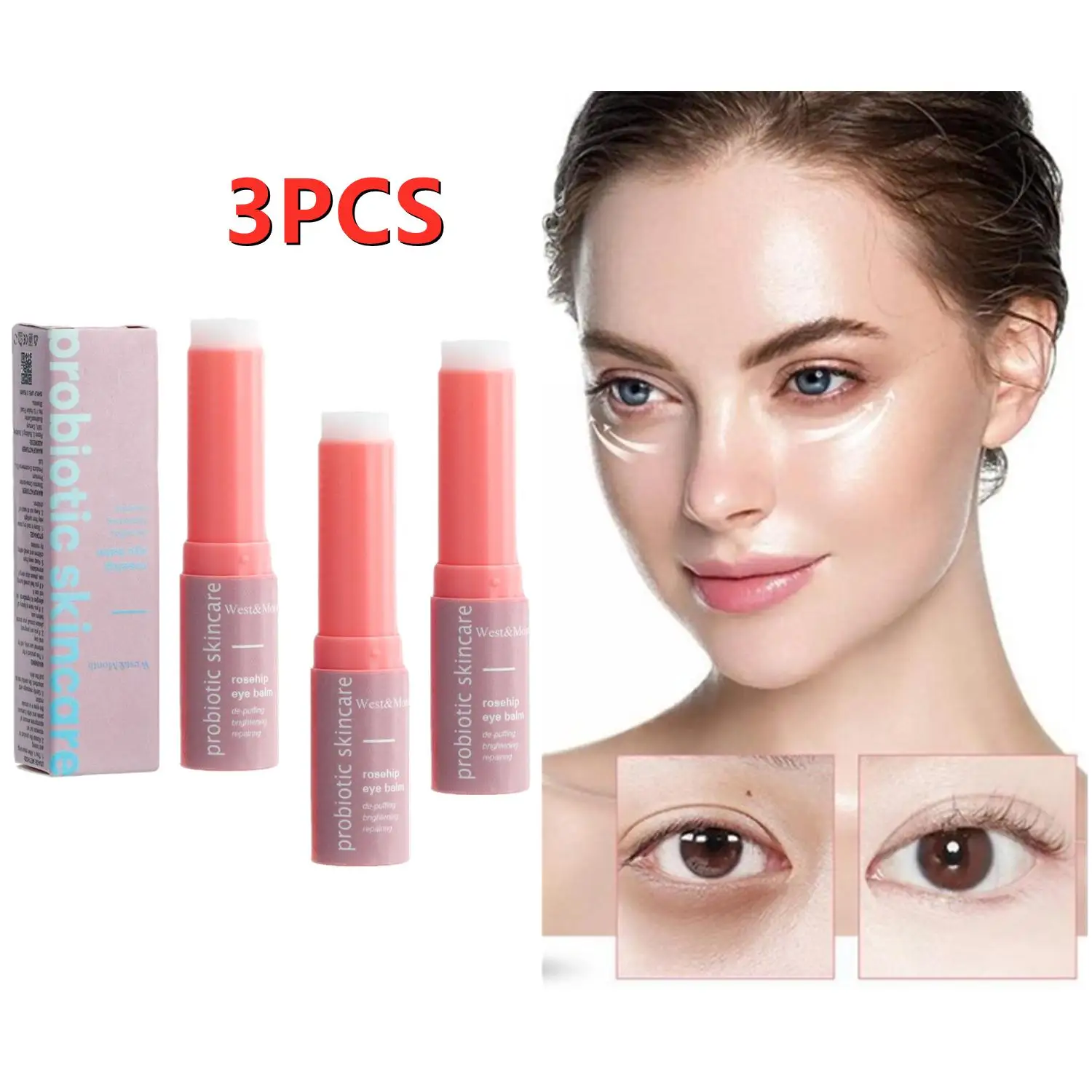 3PCS Retinol Eye Cream Stick Moisturises Firms Eye Area Massage Improve Fine Lines Crow's Feet Dark Circles Patches Skin Care