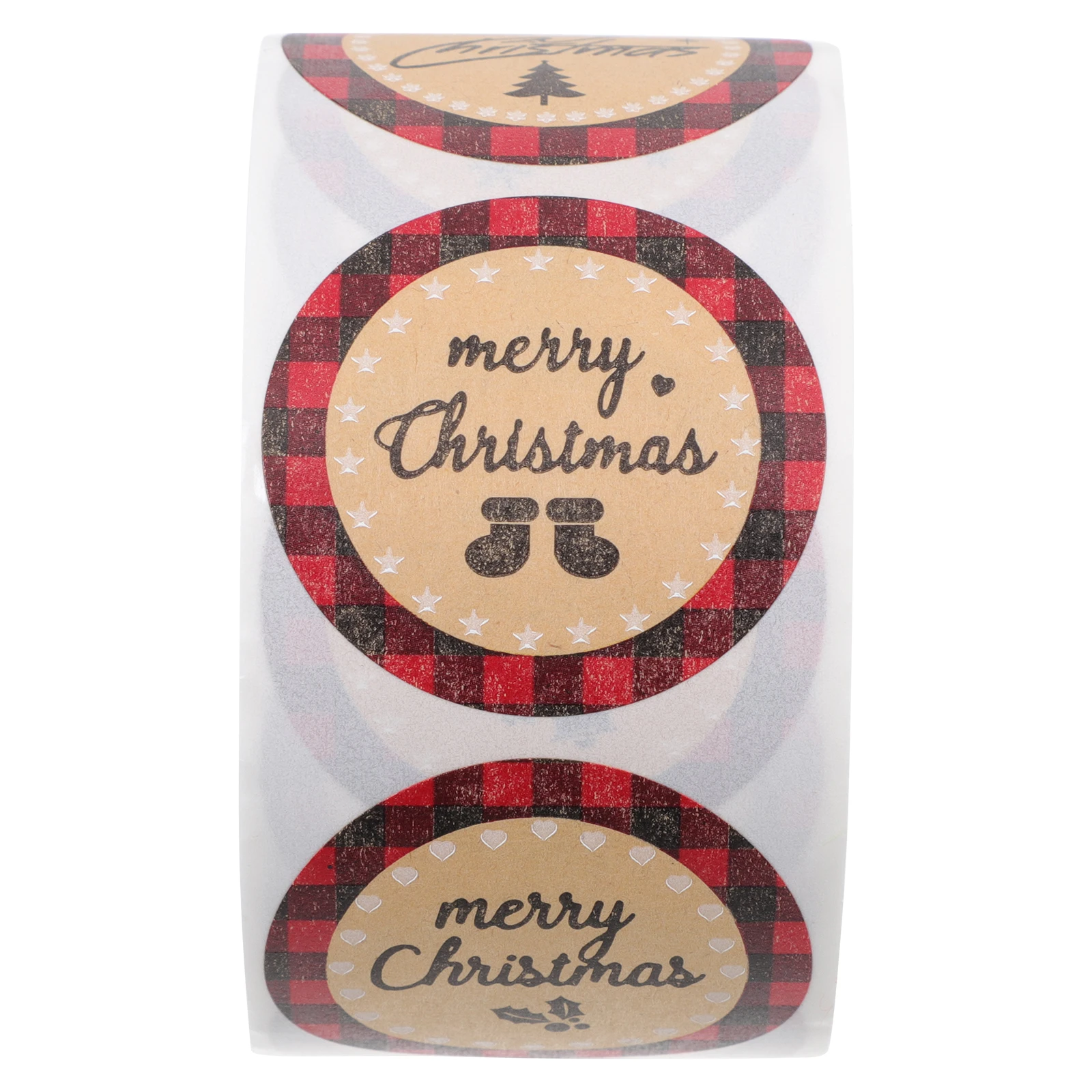 1 لفة عيد الميلاد ختم ملصق كرافت ورقة ذاتية اللصق شنطة هدايا مائي للحزب كعكة الحلوى التعبئة والتغليف المغلف التسمية