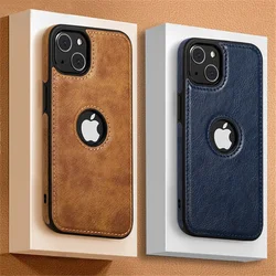 Ultra Thin Slim Leather Phone Case For iPhone 15 17 Pro Max 16 14 13 12 11 XR X Shockproof Bumper Soft Business Back Cover