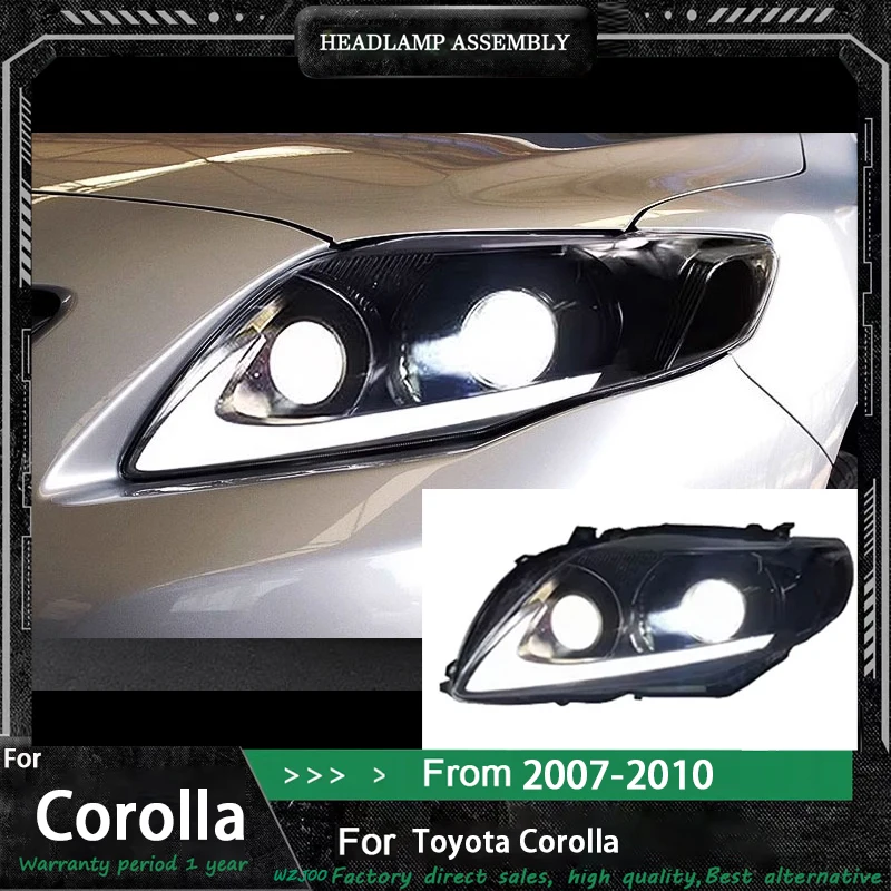 

Car Lights for Toyota Corolla LED Headlight 2007-2010 Corolla Head Lamp Drl Projector Lens Automotive Accessories