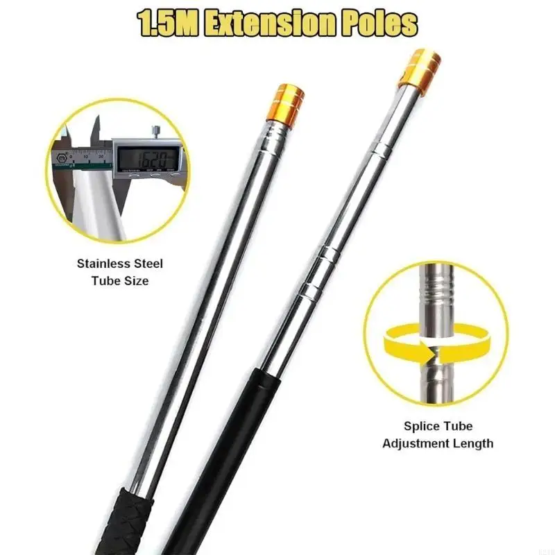 E21B Comprehensive Attic Pull Down Hook Set for Enhancing Accessibility and Styles with Adjustable 60Inch Rod and Door Rings