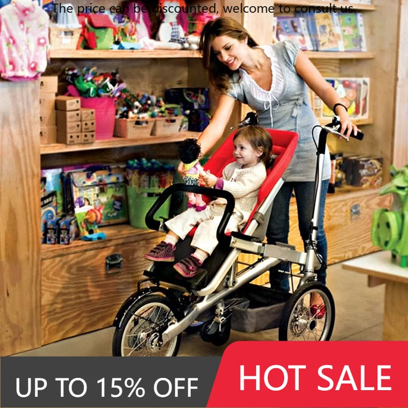 

Bike Style Stroller 2 In 1 Taga Disabled Beach Garden Parent-child Bicycle Twin Mother Baby Stroller Bike