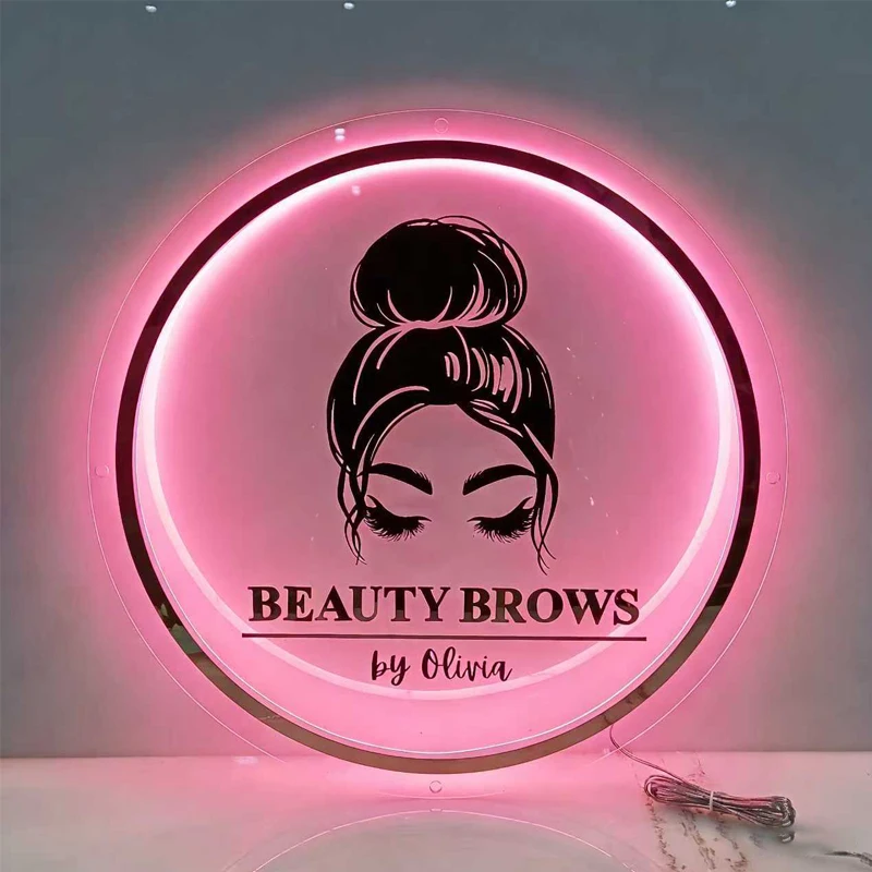 مخصص الاكريليك شعار الأعمال أضواء النيون جدار شخصية علامة الأعمال مكتب شعار صالون تجميل اللوحات الشعر استوديو 3D تسجيل